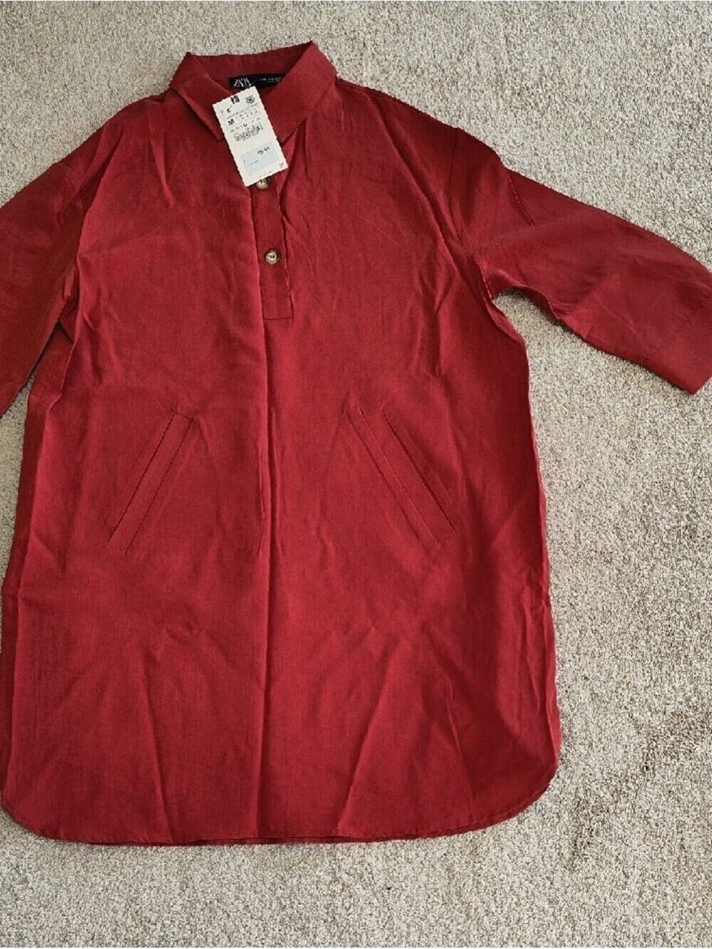 Zara Button-Placket Tunic - Picture 2 of 14